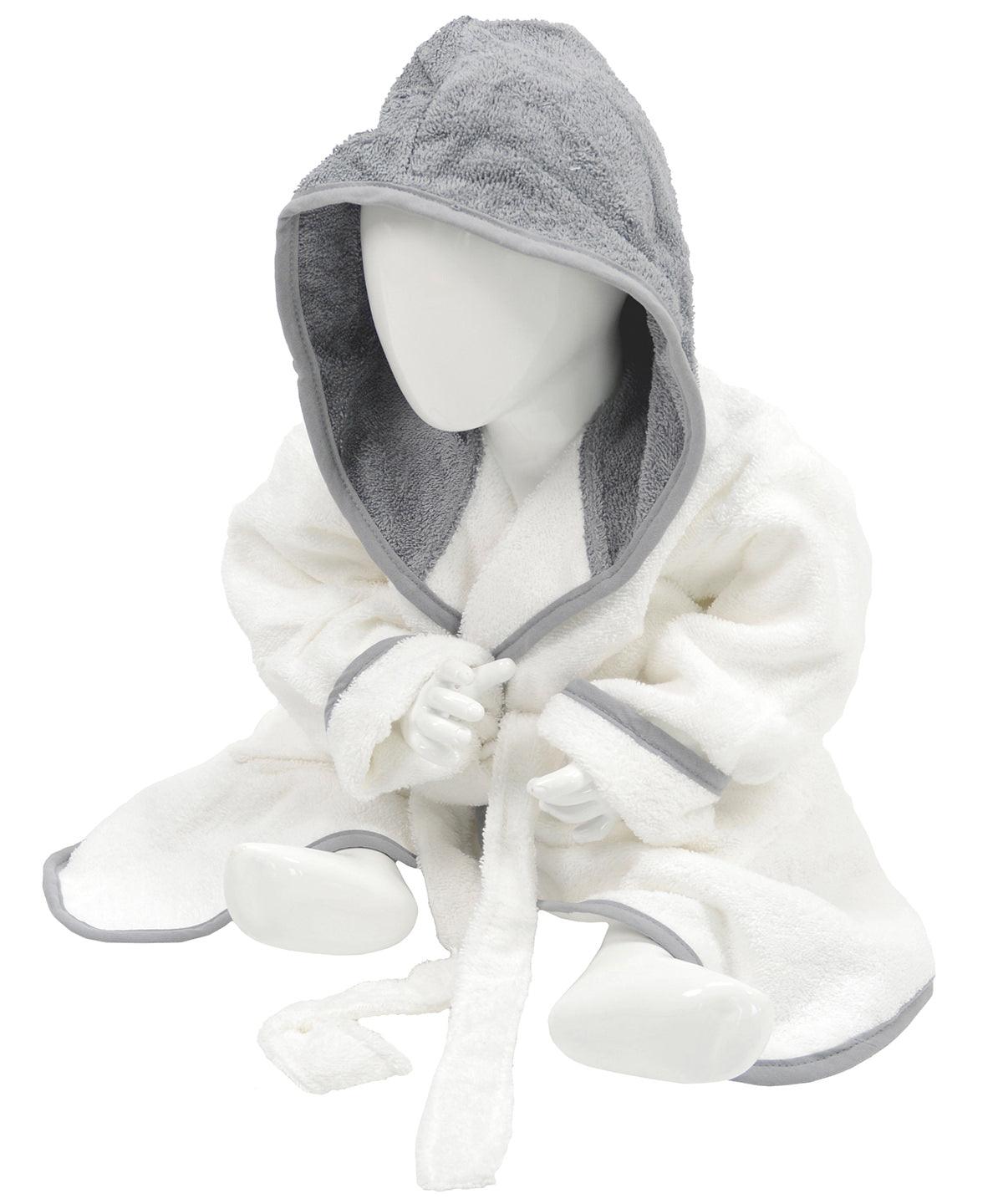 White/Anthracite Grey - ARTG® Babiezz® hooded bathrobe Robes A&R Towels Baby & Toddler, Gifting & Accessories, Homewares & Towelling, Must Haves Schoolwear Centres