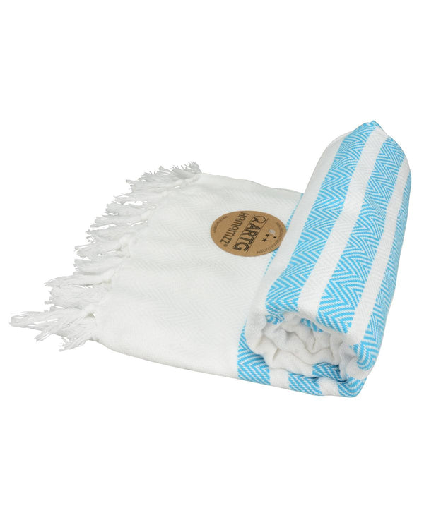White/Aqua Blue - ARTG® Hamamzz® dalaman towel Towels A&R Towels Festival, Homewares & Towelling, New For 2021, New Products – February Launch, New Styles For 2021, Rebrandable, Summer Accessories Schoolwear Centres