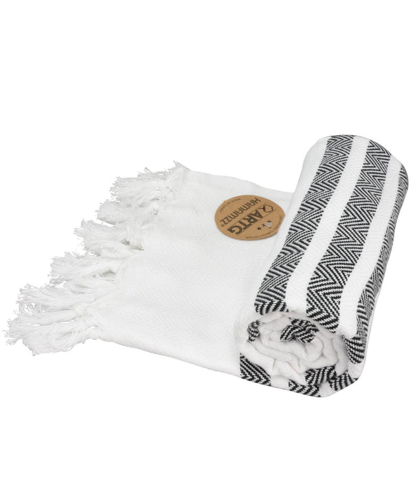 White/Black - ARTG® Hamamzz® dalaman towel Towels A&R Towels Festival, Homewares & Towelling, New For 2021, New Products – February Launch, New Styles For 2021, Rebrandable, Summer Accessories Schoolwear Centres