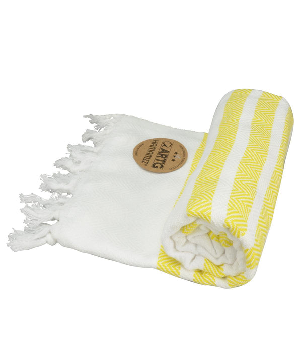 White/Bright Yellow - ARTG® Hamamzz® dalaman towel Towels A&R Towels Festival, Homewares & Towelling, New For 2021, New Products – February Launch, New Styles For 2021, Rebrandable, Summer Accessories Schoolwear Centres
