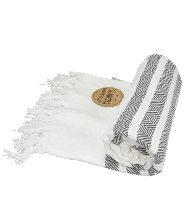 White/Light Grey - ARTG® Hamamzz® dalaman towel Towels A&R Towels Festival, Homewares & Towelling, New For 2021, New Products – February Launch, New Styles For 2021, Rebrandable, Summer Accessories Schoolwear Centres
