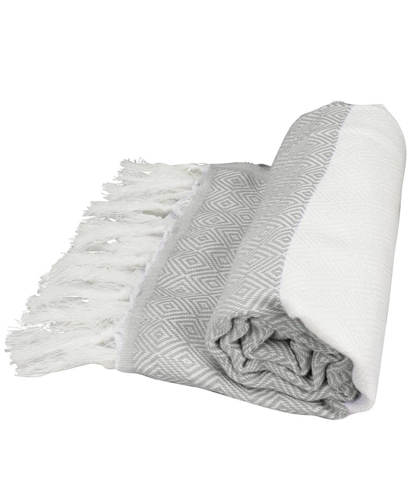 White/Light Grey - ARTG® Hamamzz® marmaris towel Towels A&R Towels Festival, Homewares & Towelling, New For 2021, New Products – February Launch, New Styles For 2021, Rebrandable, Summer Accessories Schoolwear Centres