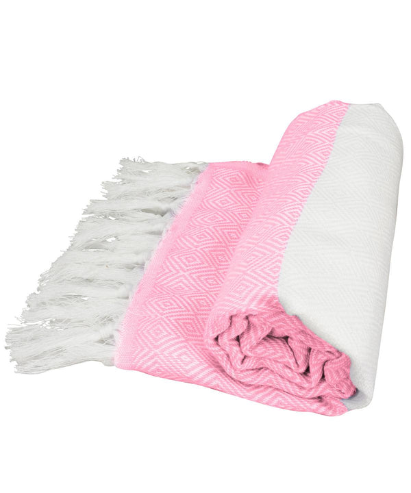 White/Light Pink - ARTG® Hamamzz® marmaris towel Towels A&R Towels Festival, Homewares & Towelling, New For 2021, New Products – February Launch, New Styles For 2021, Rebrandable, Summer Accessories Schoolwear Centres