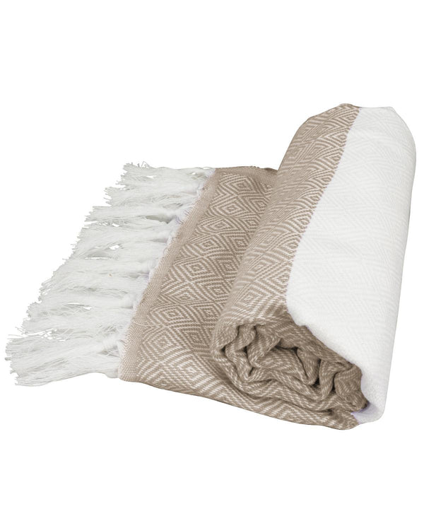 White/Sand - ARTG® Hamamzz® marmaris towel Towels A&R Towels Festival, Homewares & Towelling, New For 2021, New Products – February Launch, New Styles For 2021, Rebrandable, Summer Accessories Schoolwear Centres