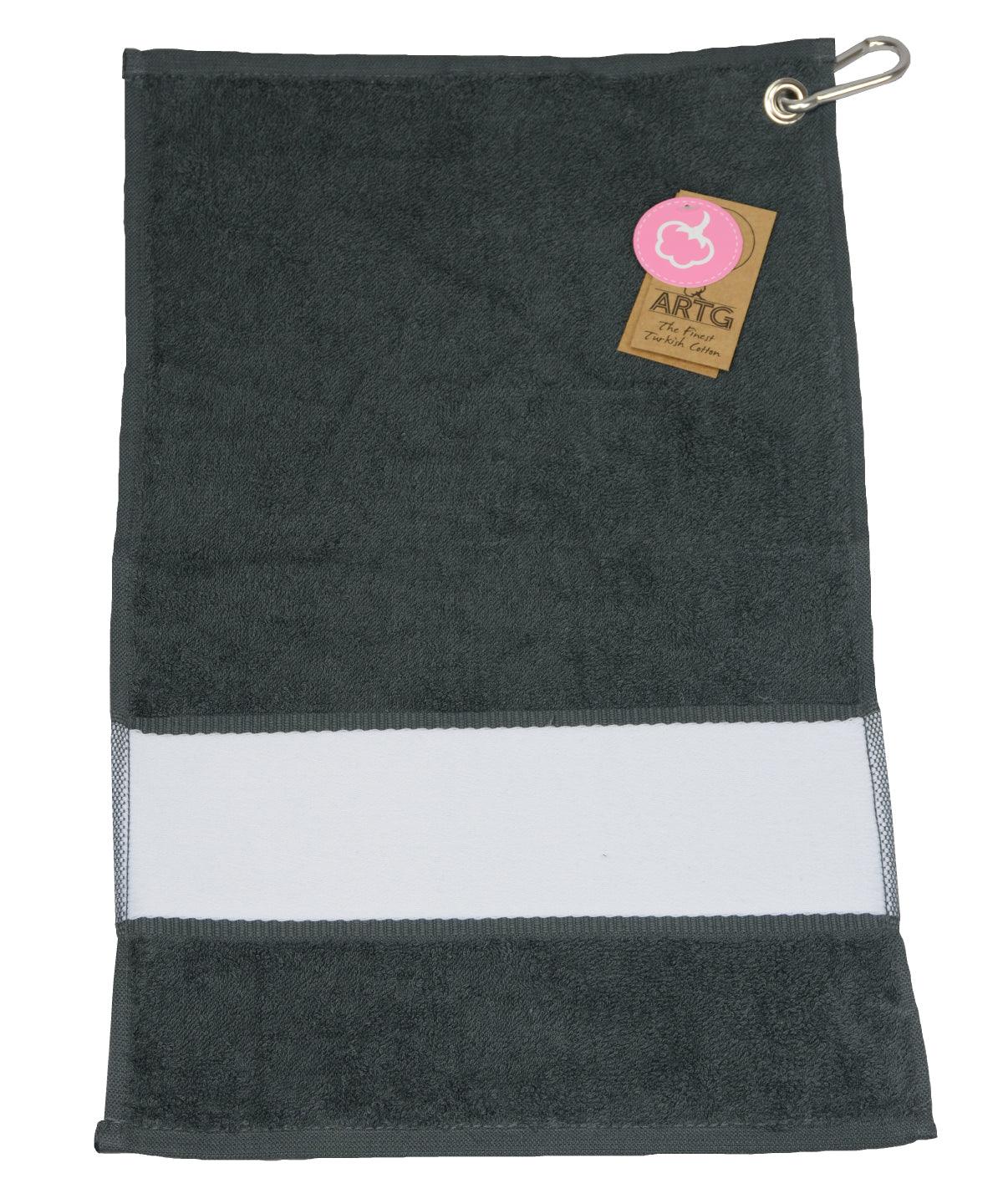 Graphite - ARTG® SUBLI-Me® golf towel Towels A&R Towels Homewares & Towelling, New For 2021, New Products – February Launch, New Styles For 2021, Rebrandable Schoolwear Centres
