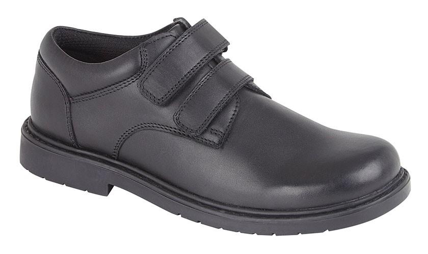 Roamers (B079A) Black Leather Boys Shoe - Schoolwear Centres | School Uniform Centres