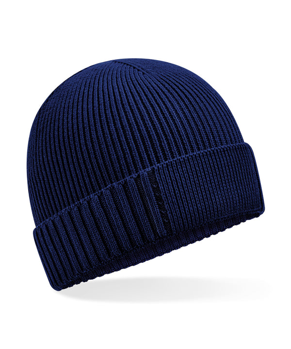 Organic cotton engineered patch beanie