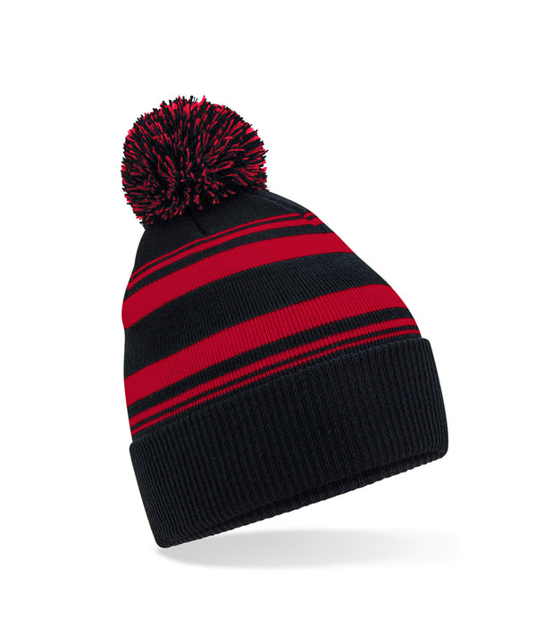 Striped fan beanie