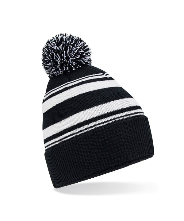 Striped fan beanie