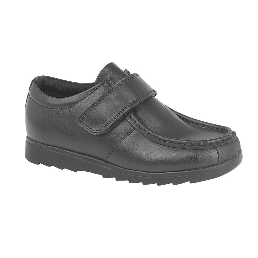 Roamers Black Leather (Boys) Shoe - Schoolwear Centres | School Uniform Centres