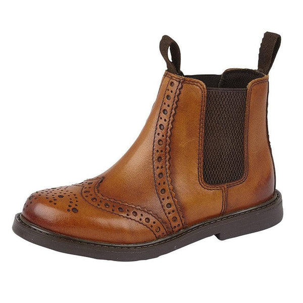 ROAMERS  [KIDS]  Twin Gusset Ankle Boot | Tan Leather | Black Leather - Schoolwear Centres | School Uniforms near me