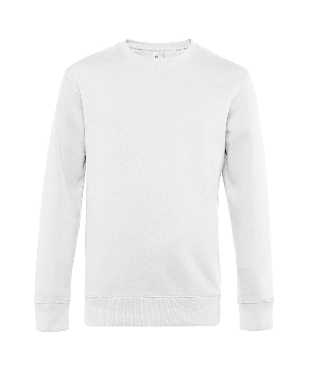 White - B&C KING Crew Neck Sweatshirts B&C Collection New Colours for 2023, New For 2021, New Products – February Launch, New Styles For 2021, Plus Sizes, Sweatshirts Schoolwear Centres