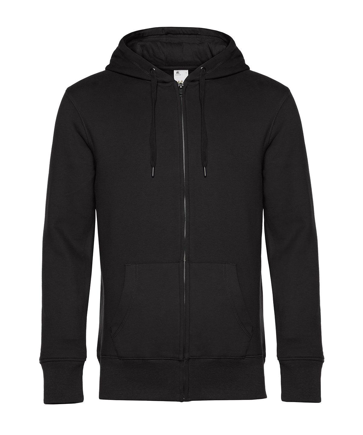 Black Pure - B&C KING Zipped Hood Hoodies B&C Collection Freshers Week, Hoodies, New Colours for 2023, New For 2021, New Products – February Launch, New Styles For 2021 Schoolwear Centres