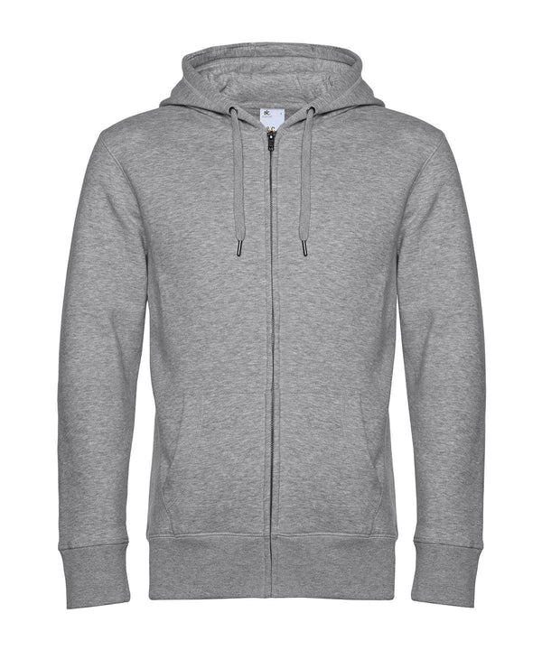 Heather Grey - B&C KING Zipped Hood Hoodies B&C Collection Freshers Week, Hoodies, New Colours for 2023, New For 2021, New Products – February Launch, New Styles For 2021 Schoolwear Centres