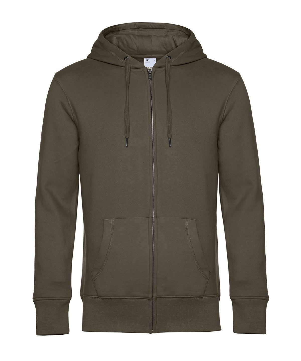 Khaki - B&C KING Zipped Hood Hoodies B&C Collection Freshers Week, Hoodies, New Colours for 2023, New For 2021, New Products – February Launch, New Styles For 2021 Schoolwear Centres