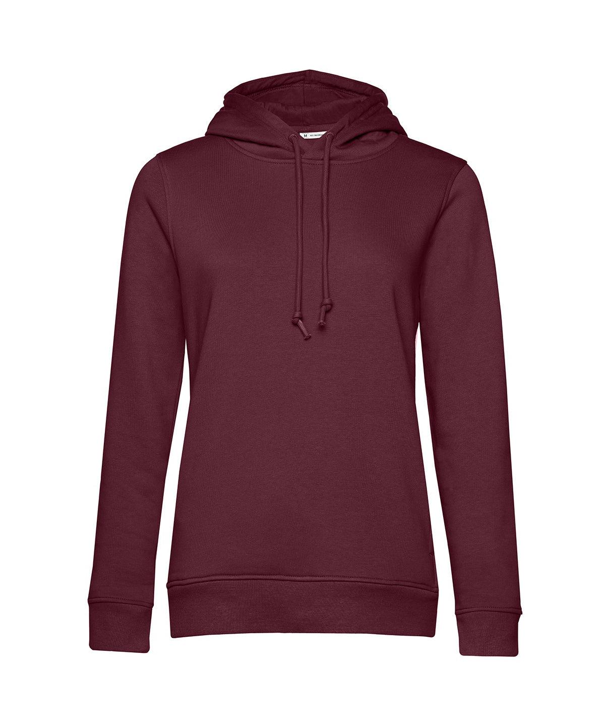 Burgundy - B&C Organic Hooded /women Hoodies B&C Collection Freshers Week, Hoodies, New Colours for 2023, New For 2021, New Products – February Launch, New Styles For 2021, Organic & Conscious, Rebrandable Schoolwear Centres