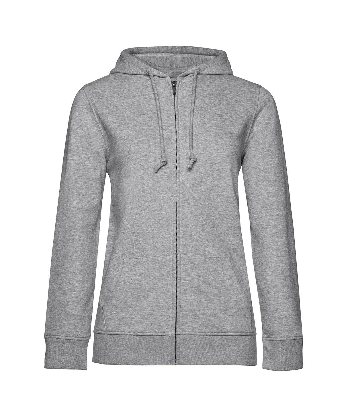 Heather Grey - B&C Organic Zipped Hood /women Hoodies B&C Collection Freshers Week, Hoodies, New Colours for 2023, New For 2021, New Products – February Launch, New Styles For 2021, Organic & Conscious, Rebrandable Schoolwear Centres