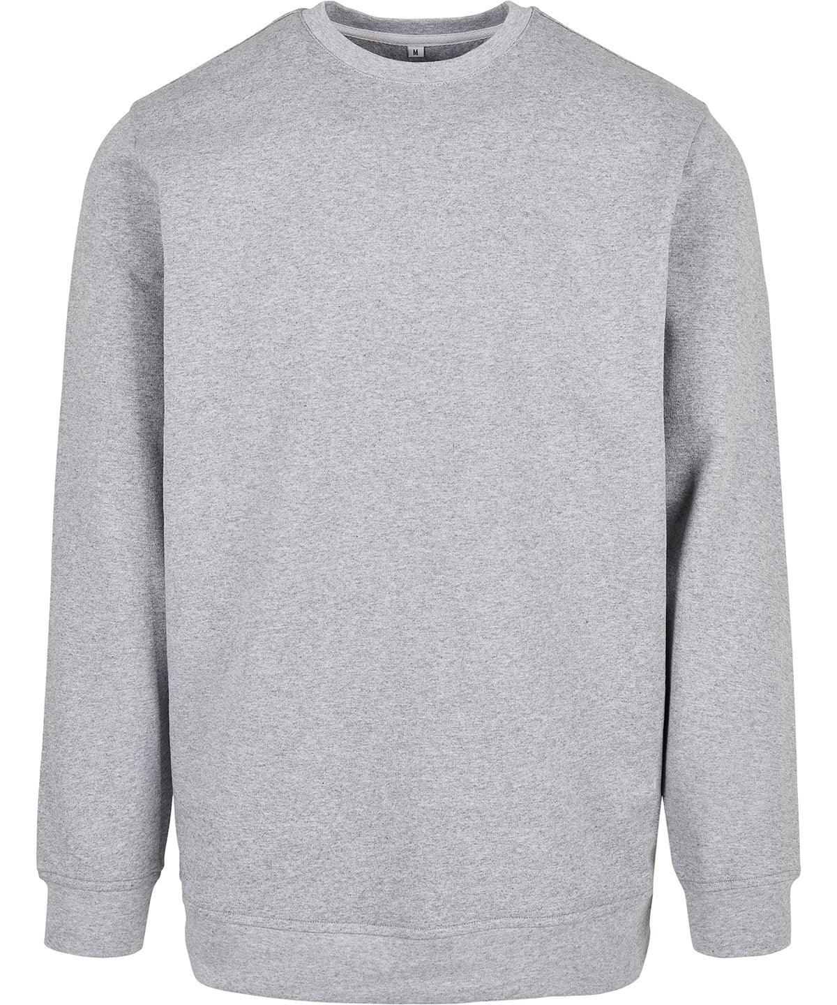 Heather Grey - Basic crew neck Sweatshirts Build Your Brand Basic Lounge Sets, New For 2021, New Styles For 2021, Plus Sizes, Rebrandable, Sweatshirts Schoolwear Centres