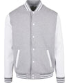 Heather Grey/White - Basic college jacket Jackets Build Your Brand Basic Jackets & Coats, New For 2021, New Styles For 2021, Plus Sizes, Rebrandable Schoolwear Centres