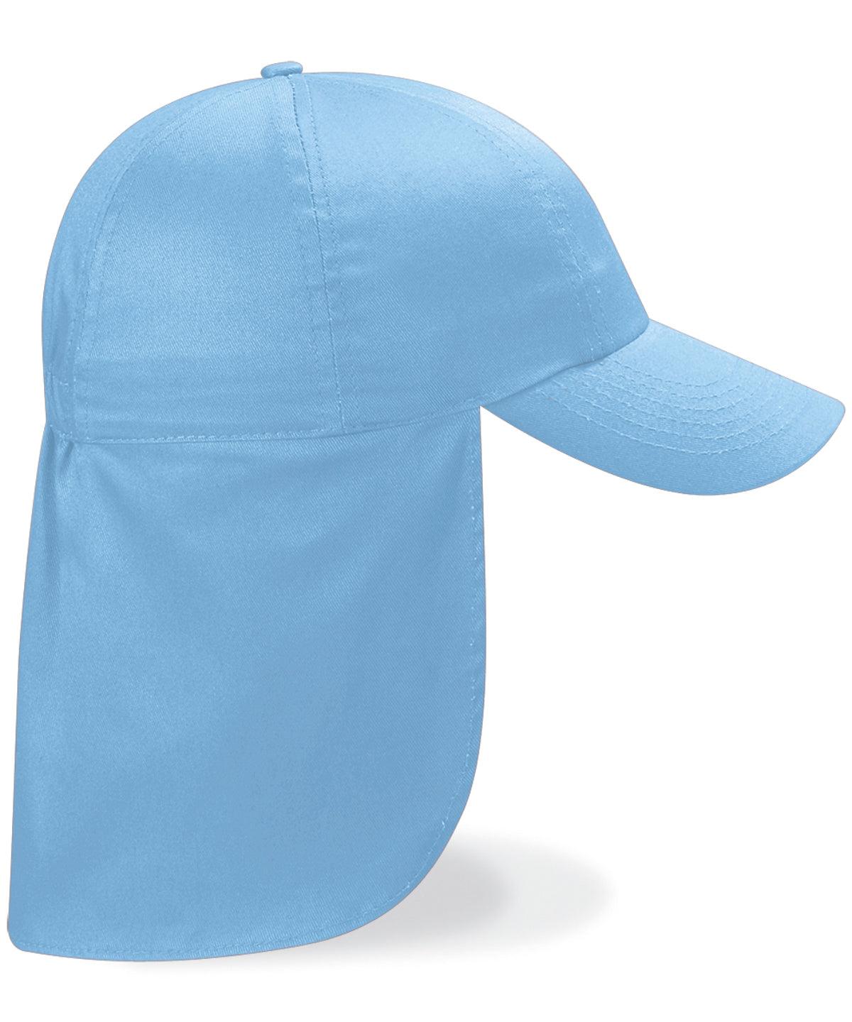 Sky Blue - Junior legionnaire-style cap Caps Beechfield Headwear, Junior Schoolwear Centres