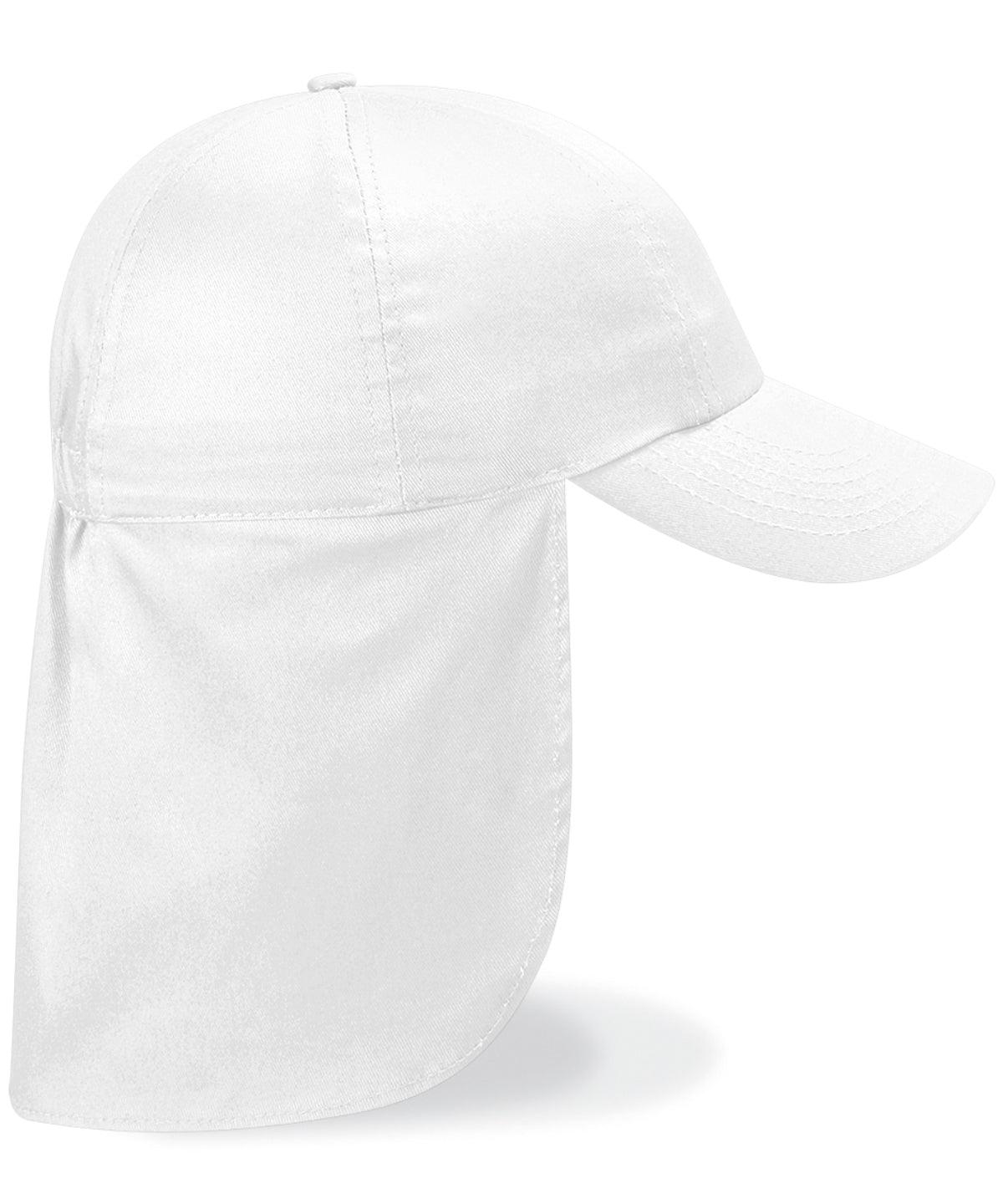 White - Junior legionnaire-style cap Caps Beechfield Headwear, Junior Schoolwear Centres