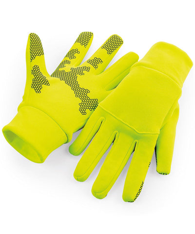 Fluorescent Yellow - Softshell sports tech gloves Gloves Beechfield Gifting & Accessories, Sports & Leisure, Winter Essentials Schoolwear Centres