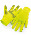 Fluorescent Yellow - Softshell sports tech gloves Gloves Beechfield Gifting & Accessories, Sports & Leisure, Winter Essentials Schoolwear Centres