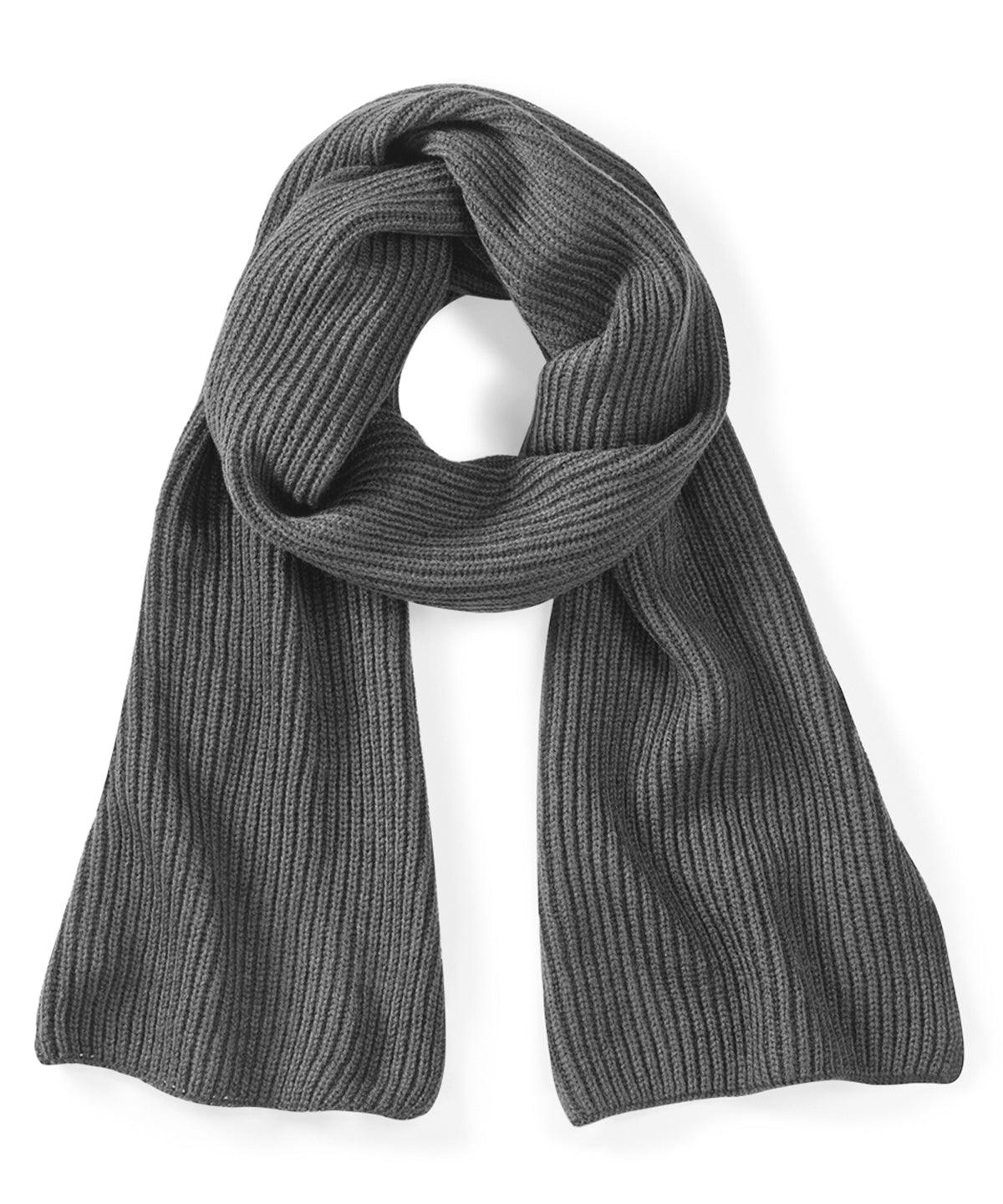 Smoke Grey - Metro knitted scarf Scarves Beechfield Gifting & Accessories Schoolwear Centres