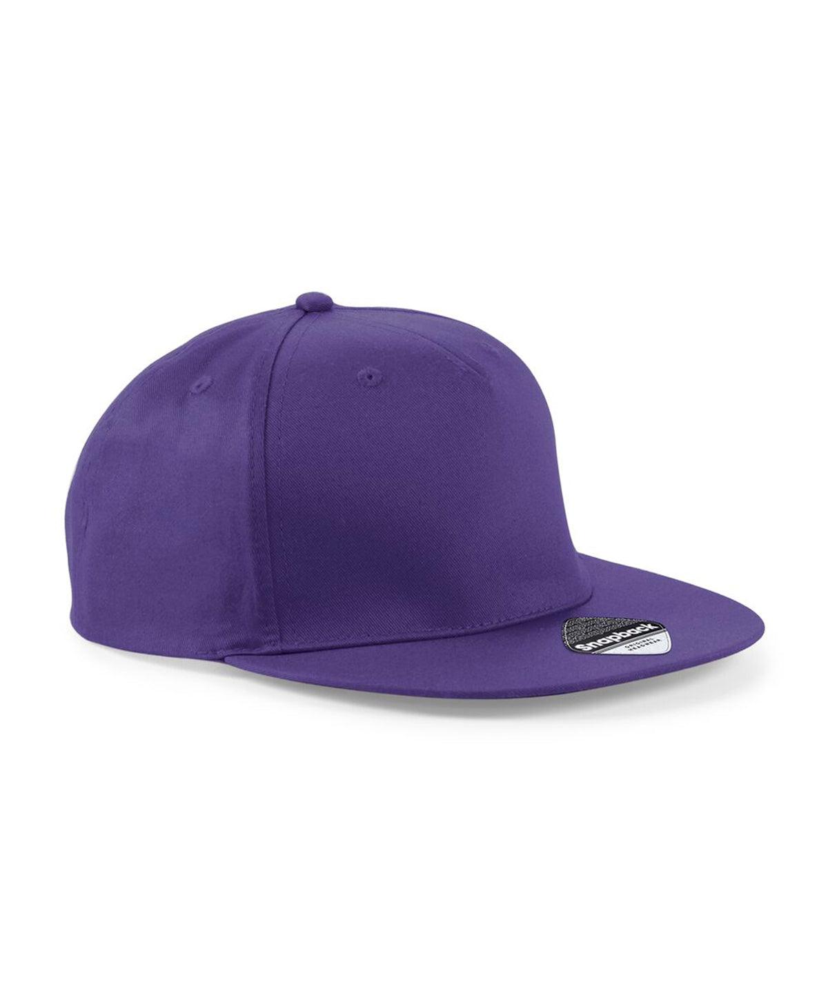 Purple - 5-panel snapback rapper cap Caps Beechfield Headwear, Must Haves, New Colours For 2022, New Colours for 2023, Rebrandable Schoolwear Centres