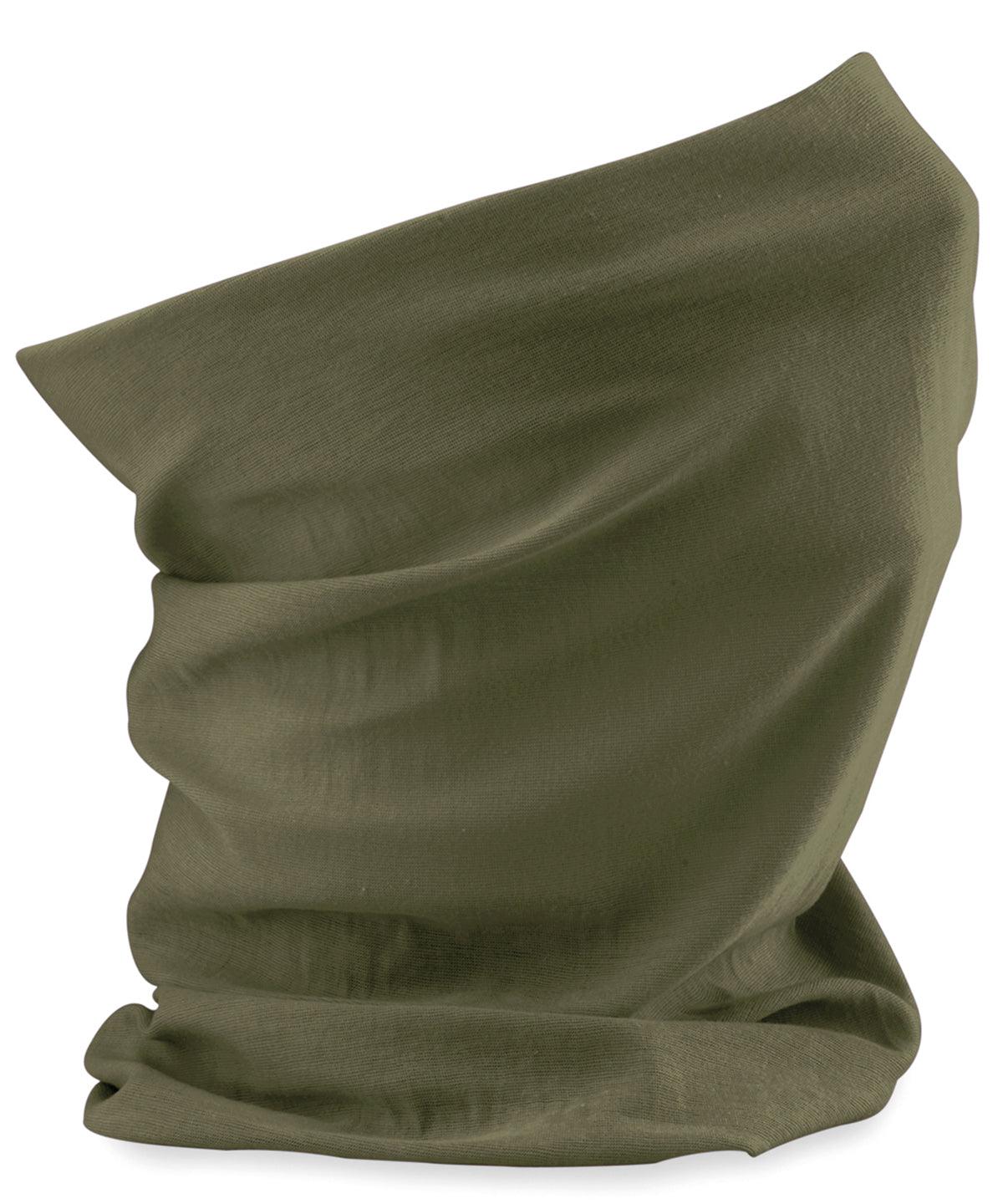 Military Green - Morf® recycled Snoods Beechfield Face Covers, New For 2021, New Styles For 2021, Organic & Conscious, Rebrandable, Recycled Schoolwear Centres