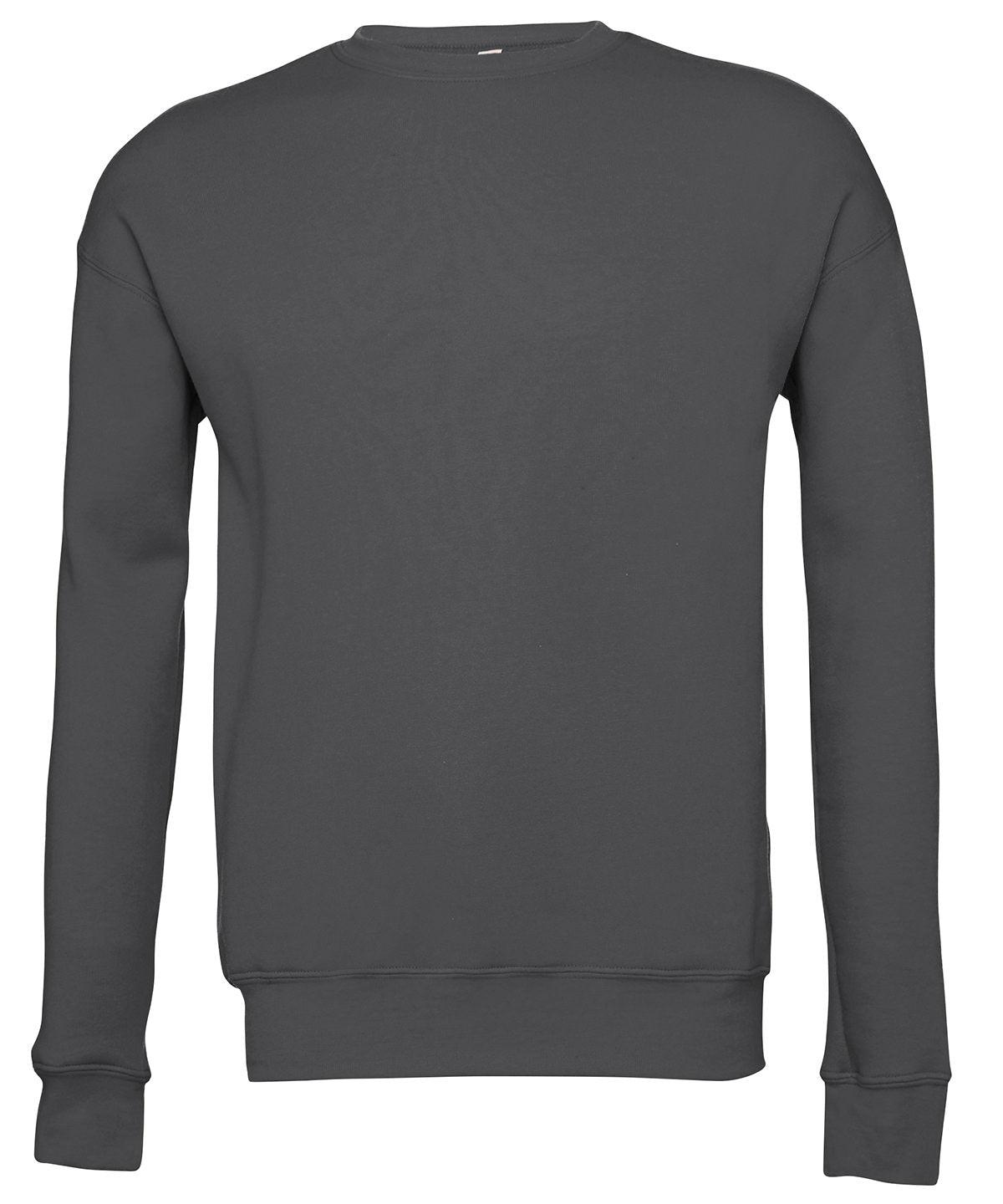 Asphalt - Unisex drop shoulder fleece Sweatshirts Bella Canvas Must Haves, New Colours For 2022, New Colours for 2023, Rebrandable, Sweatshirts, Working From Home Schoolwear Centres