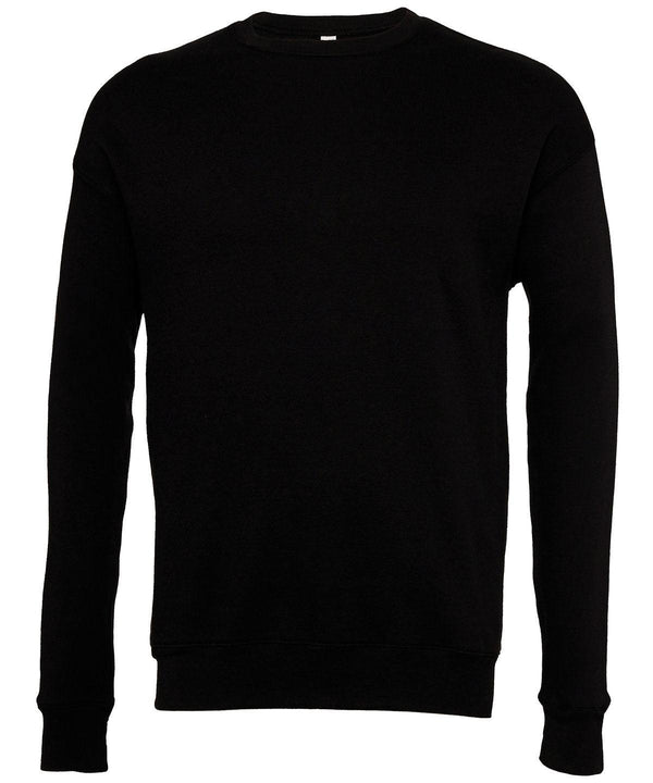 Black - Unisex drop shoulder fleece Sweatshirts Bella Canvas Must Haves, New Colours For 2022, New Colours for 2023, Rebrandable, Sweatshirts, Working From Home Schoolwear Centres
