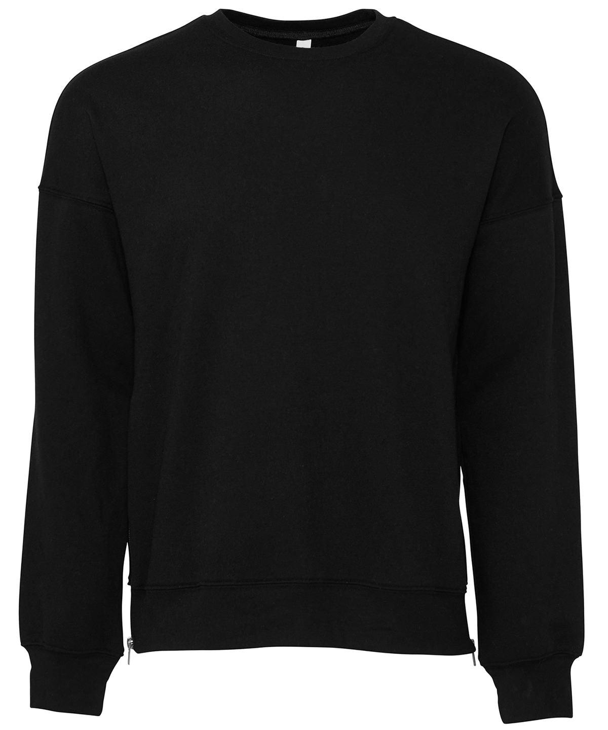 DTG Black - Unisex drop shoulder fleece Sweatshirts Bella Canvas Must Haves, New Colours For 2022, New Colours for 2023, Rebrandable, Sweatshirts, Working From Home Schoolwear Centres