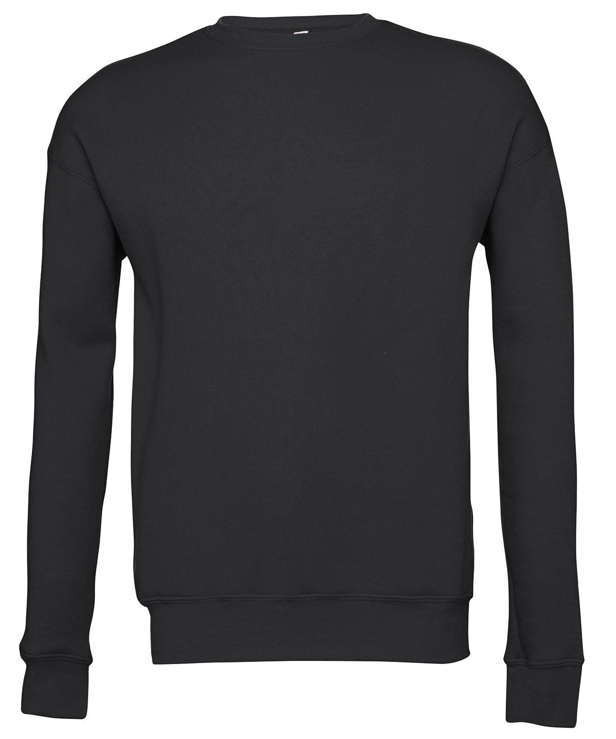 Dark Grey - Unisex drop shoulder fleece Sweatshirts Bella Canvas Must Haves, New Colours For 2022, New Colours for 2023, Rebrandable, Sweatshirts, Working From Home Schoolwear Centres