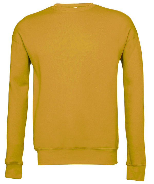 Heather Mustard - Unisex drop shoulder fleece Sweatshirts Bella Canvas Must Haves, New Colours For 2022, New Colours for 2023, Rebrandable, Sweatshirts, Working From Home Schoolwear Centres