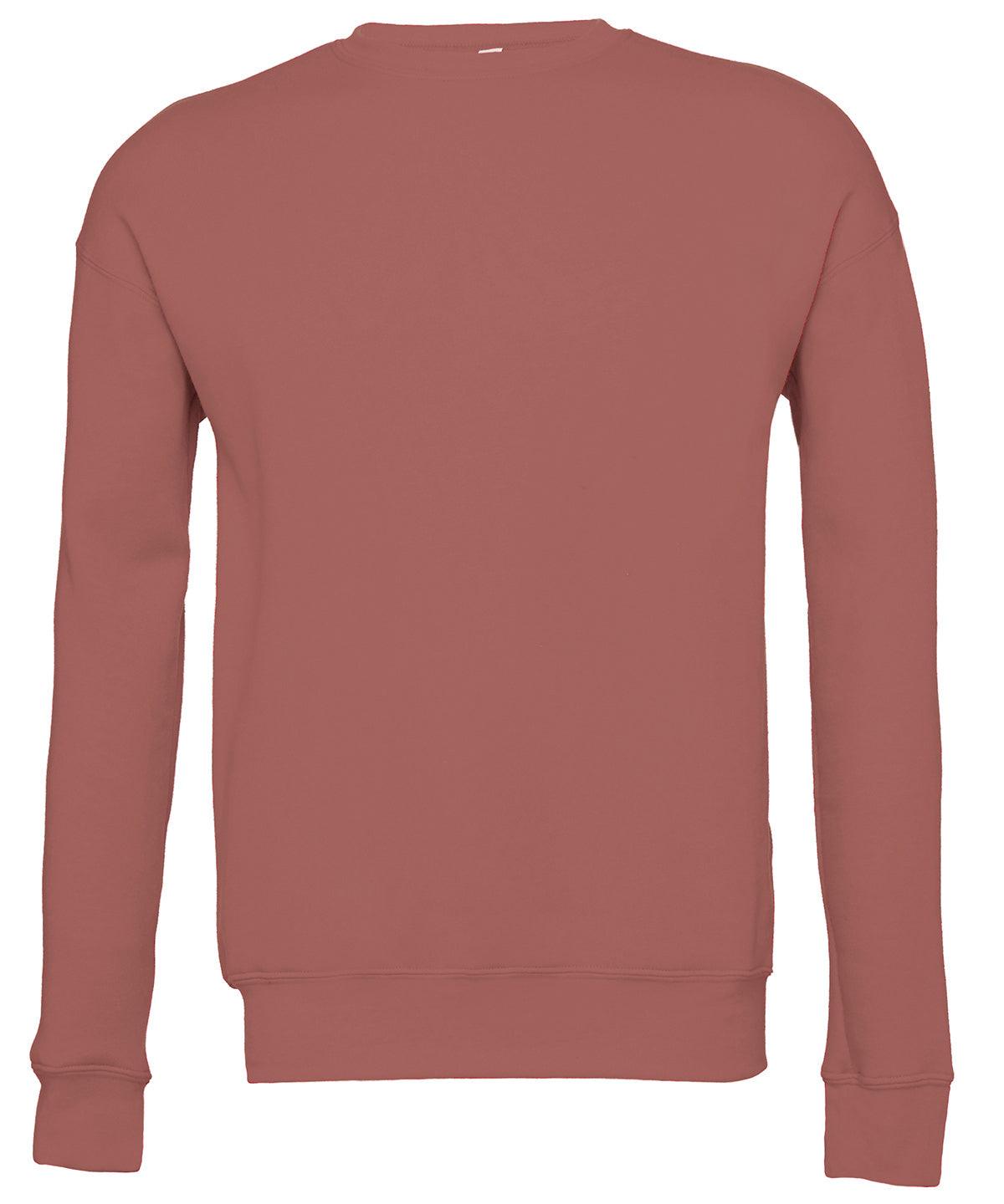 Mauve - Unisex drop shoulder fleece Sweatshirts Bella Canvas Must Haves, New Colours For 2022, New Colours for 2023, Rebrandable, Sweatshirts, Working From Home Schoolwear Centres