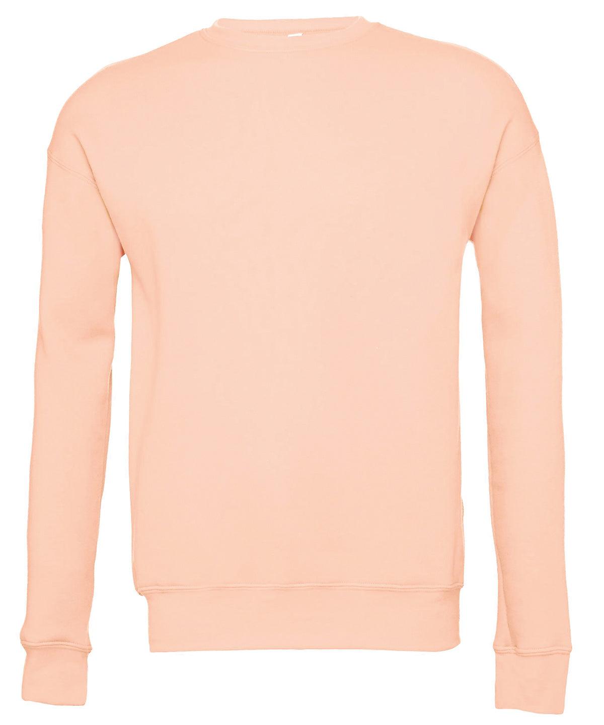 Peach - Unisex drop shoulder fleece Sweatshirts Bella Canvas Must Haves, New Colours For 2022, New Colours for 2023, Rebrandable, Sweatshirts, Working From Home Schoolwear Centres