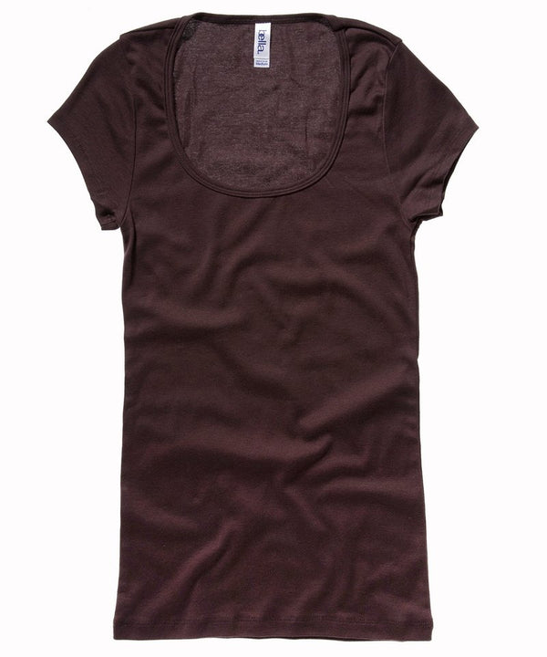 Sheer mini rib scoop neck t-shirt