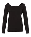 Sponge fleece wide neck sweatshirt