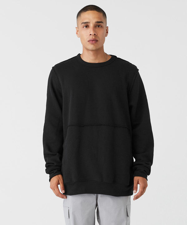 Black - Unisex raw-seam crew pullover Sweatshirts Bella Canvas Luxe Streetwear, Merch, Street Casual, Sweatshirts, Working From Home Schoolwear Centres