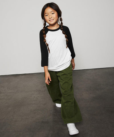 White/Navy - Youth ¾ sleeve baseball tee T-Shirts Bella Canvas Junior, Raladeal - Recently Added, Rebrandable, T-Shirts & Vests Schoolwear Centres