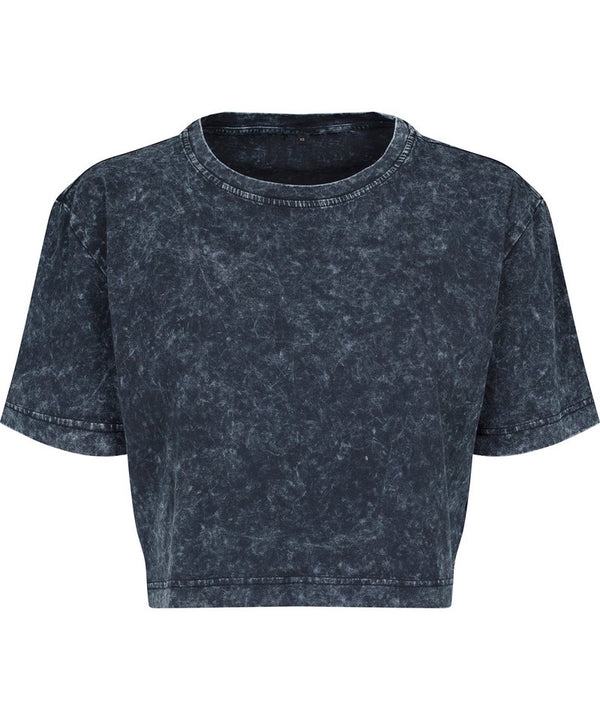 Women's acid washed cropped tee
