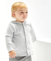 White/Heather Grey Melange - Baby stripy hooded T Hoodies Babybugz Baby & Toddler, Organic & Conscious Schoolwear Centres