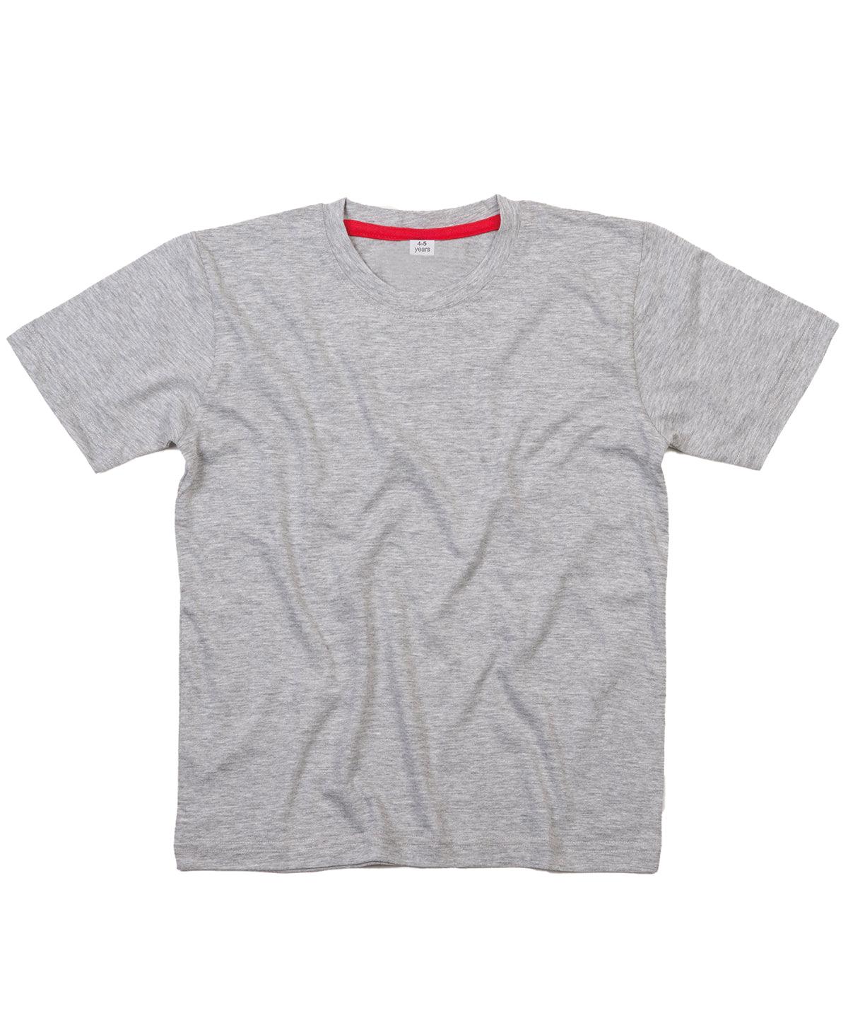 Heather Grey Melange/Red - Kids supersoft T T-Shirts Babybugz Junior, New For 2021, New Styles For 2021, Organic & Conscious, T-Shirts & Vests Schoolwear Centres