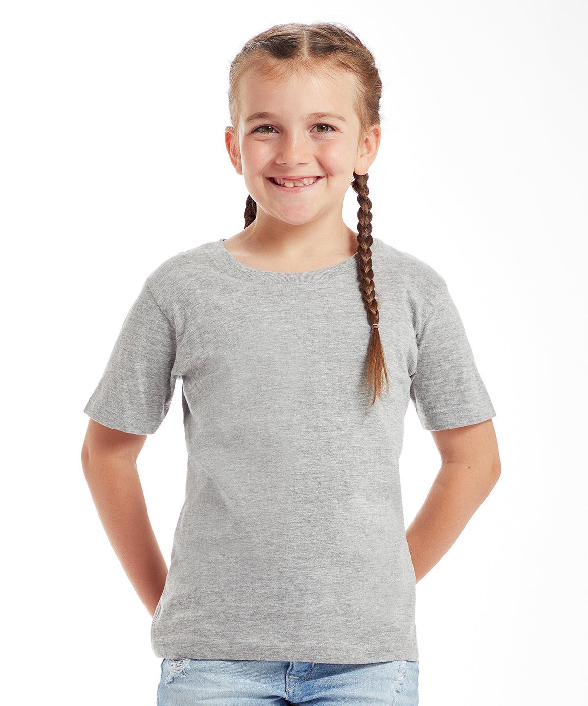 Heather Grey Melange/Red - Kids supersoft T T-Shirts Babybugz Junior, New For 2021, New Styles For 2021, Organic & Conscious, T-Shirts & Vests Schoolwear Centres