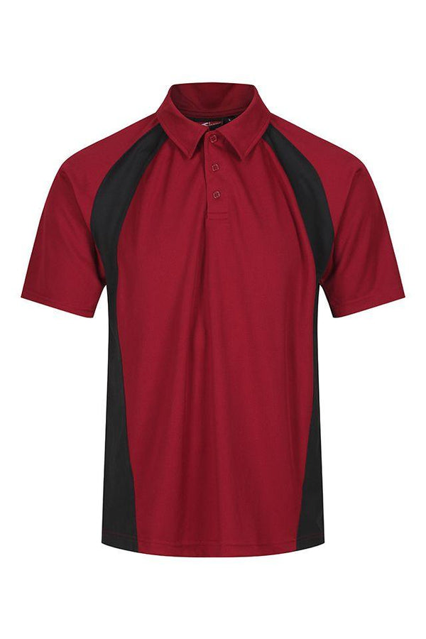 Schoolwear Centres | Belfairs Academy  Maroon / Black Sports Polo Shirt with School Logo