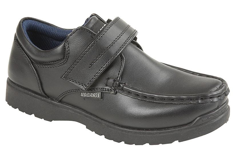 US BRASS (C657A) 'TED' Black PU Shoe - Schoolwear Centres | School Uniform Centres