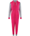 Purple/Heather Grey - Contrast all-in-one Onesies Comfy Co Lounge & Underwear, Rebrandable, Winter Essentials Schoolwear Centres