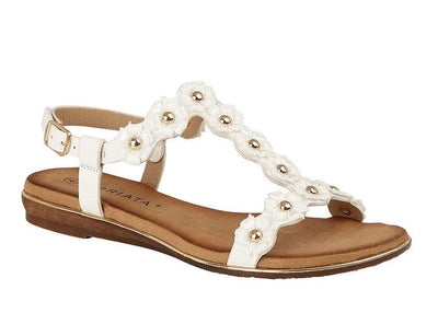 ESTELLA'  Multi Flower Textile Sandal - Schoolwear Centres | School Uniform Centres