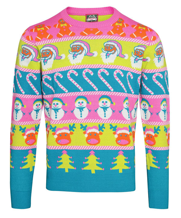 Multi - Adult multi character Christmas jumper Knitted Jumpers The Christmas Shop Christmas Schoolwear Centres